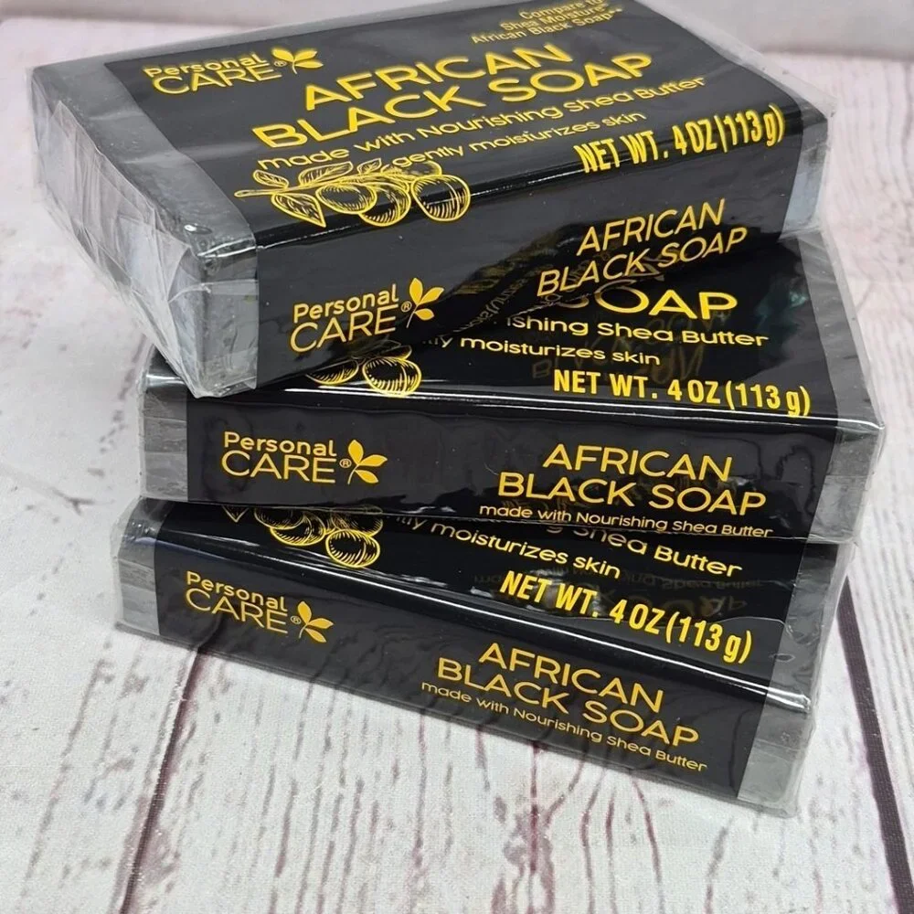 Personal Care African Black‎ Soap With Shea Butter  4oz Bar New, Lot Of 3 🔥